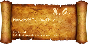 Mandzák Omár névjegykártya